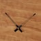 19" x 20" Brown Wood Wavy Decorative Wall Clock with Black Accents